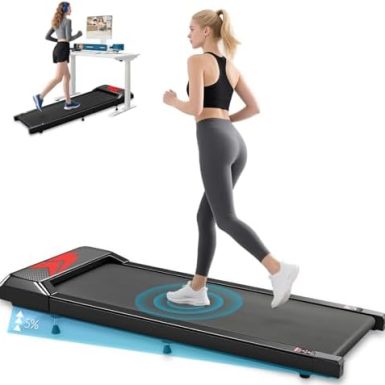 Romon Tapis De Marche, Tapis De Course Pliable Motorise Walking Pad Electrique Silencieux Inclinable Tapis Roulant 2-6Km/H avec Affichage LED Treadmill Compact pour la Maison et Le Bureau